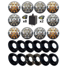 Land Rover Defender Clear 95mm NAS 10 LED Lamp/Light Complete Upgrade Kit RDX/Wipac